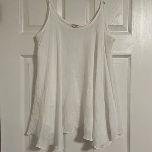 White Dressy Flowy Tank Top